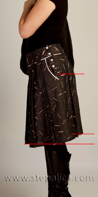 Šivenje Zlata suknje: #4 korekcija kroja za isturenu zadnjicu