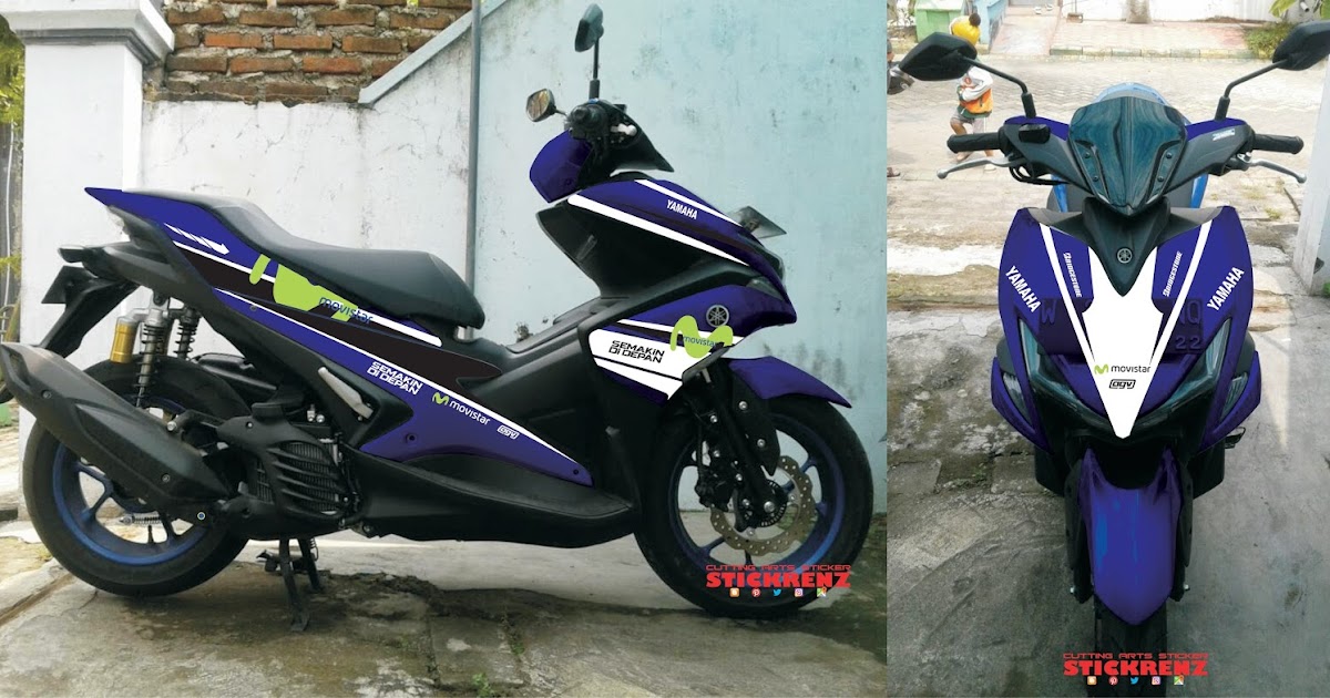 STICKRENZ Yamaha Aerox Blue Custom Wrap & Livery Movistar Concept