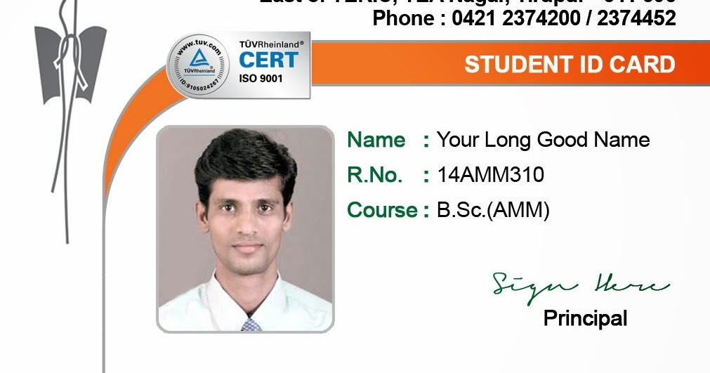 ID Card Coimbatore Ph 97905 47171 Student ID Card Templates for