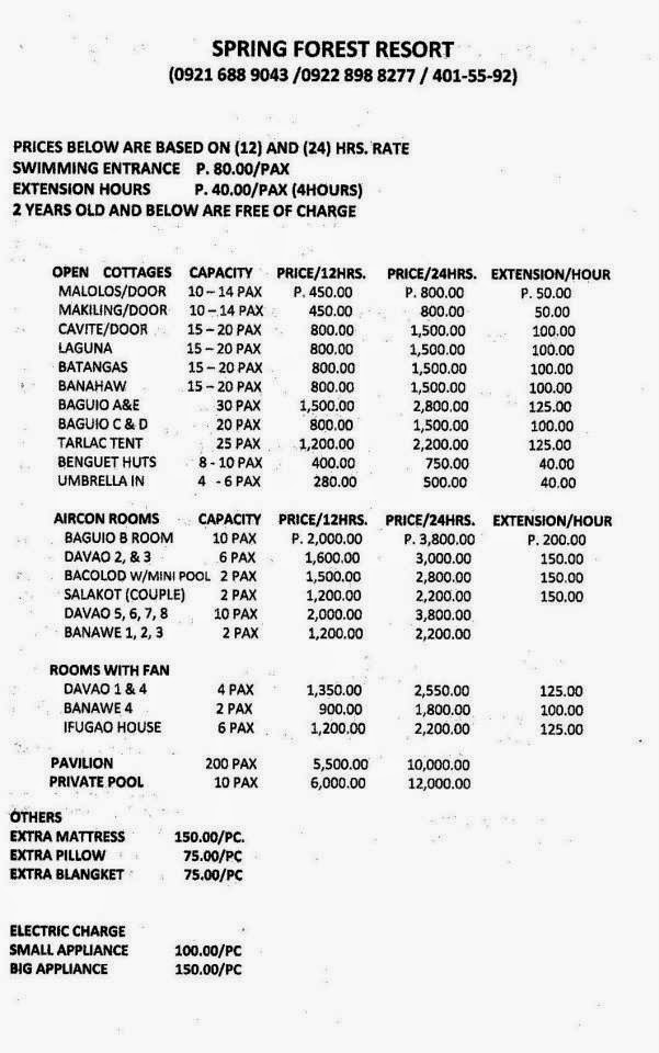 Spring Forest Resort Laguna Room Rates Spring Forest Resort Laguna Room Rates