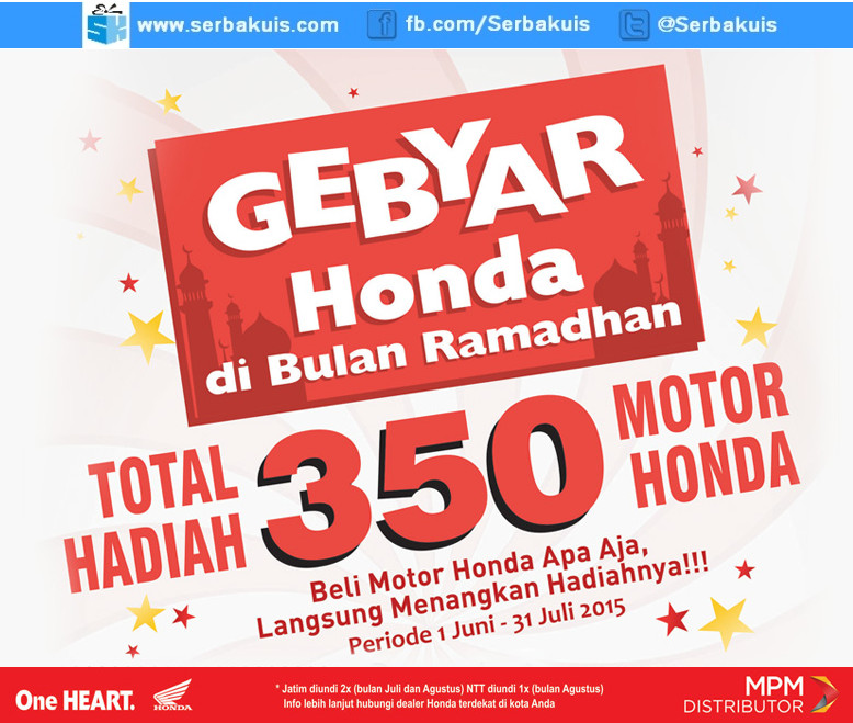 Undian Gebyar Honda MPM Berhadiah 350 Motor Gratis