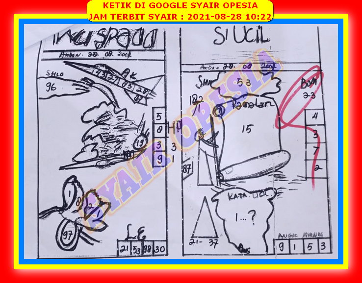 Syair Sgp Hari Ini Sabtu 28 Agustus 2021 Opesia Official