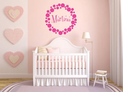 vinilo decorativo infantil circulos nombre