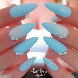 nails nail acrylic matte pretty rhinestones almond unghii albastre modele elegant glitter ногти stunning ways wear unas copy красивые brillos