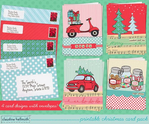 Honeybops: christmas freebie! editable text mini tent cards claudine hellmuth's blog: retro * whimsical art and illustration