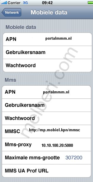 KPN APN instellingen iPhone iPad MMS