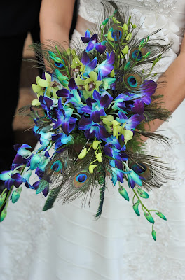 peacock wedding bouquet