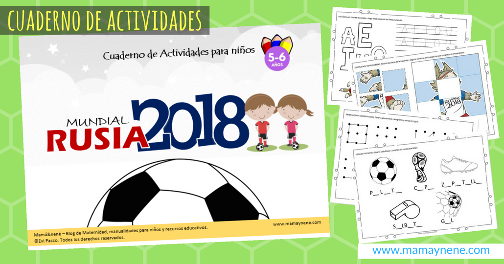 Cuaderno de Actividades para niños y niñas MUNDIAL RUSIA 2018