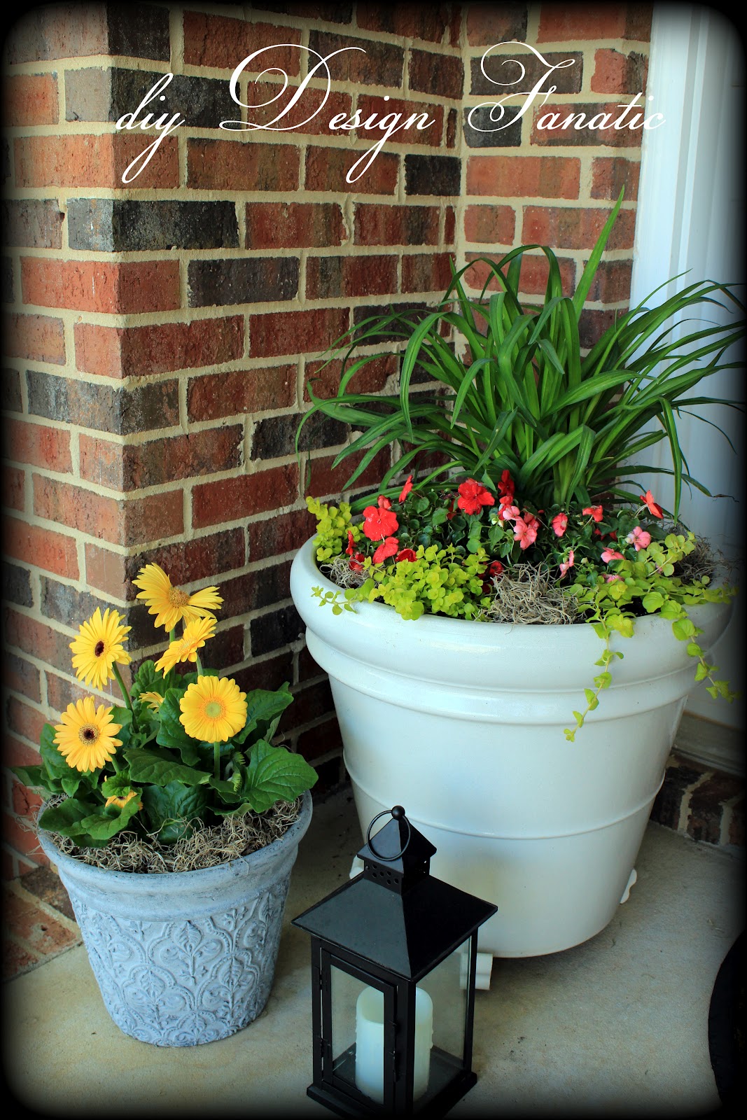 front porch, porch makeover, Spring, Flower pots
