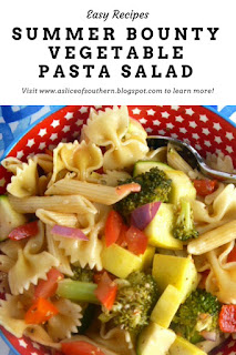 This light and fresh Summer Bounty Vegetable Pasta Salad is the perfect side dish to any summer picnic, Labor Day cookout, or potluck this season! - Slice of Southern