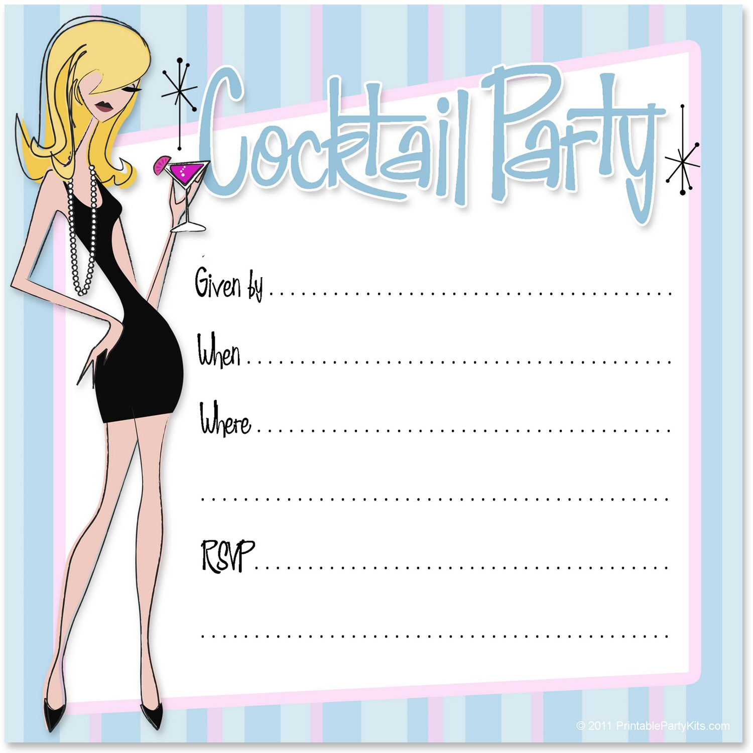 Printable Invite for Cocktail Receptions and Parties | Free Printable ...