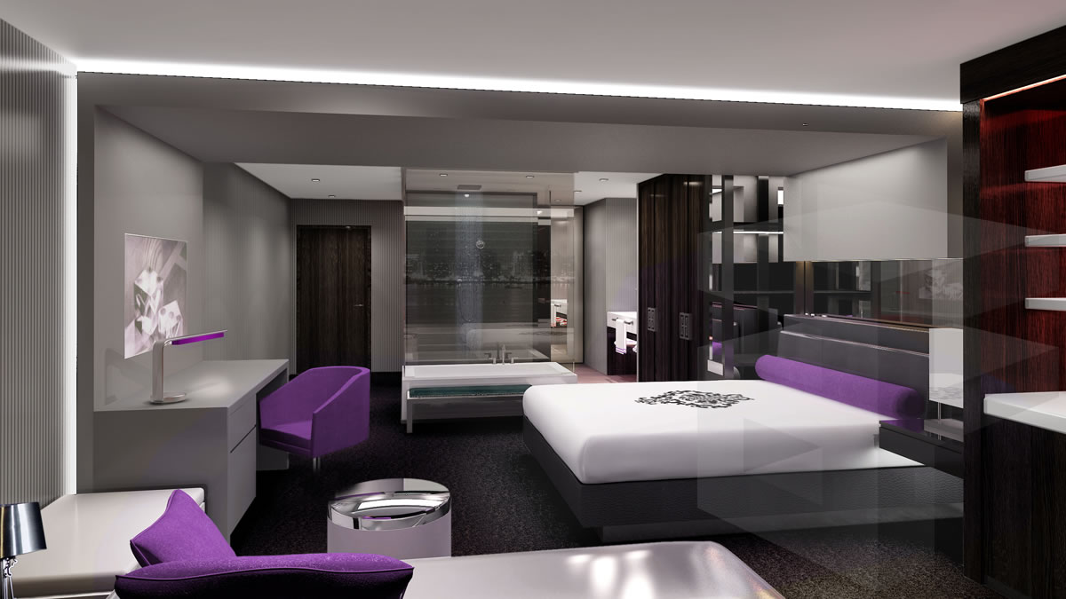 Dark Lavendar Black Bedroom