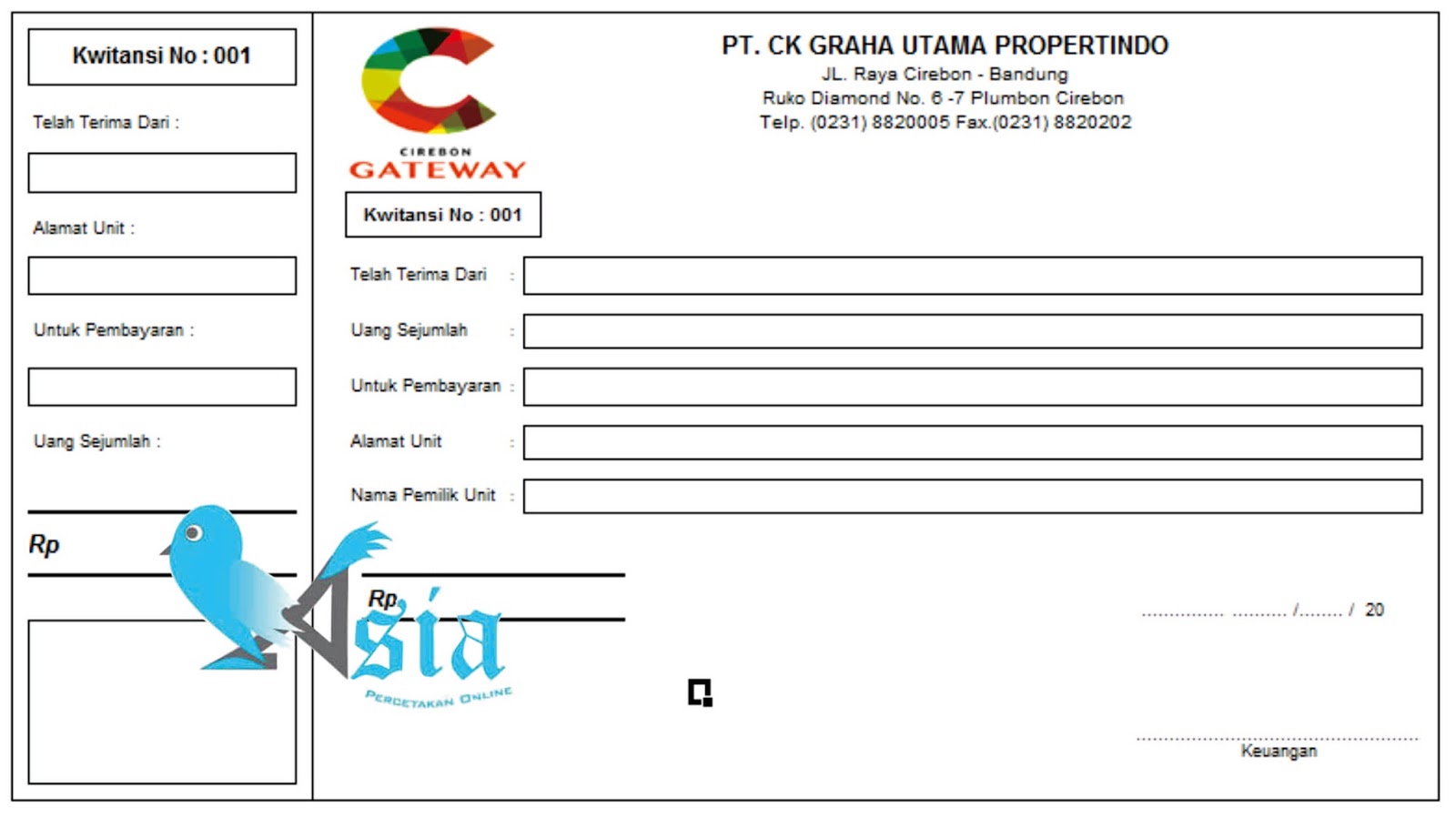 Contoh Desain Kwitansi Nota Gateway Cetak Nota Jakarta