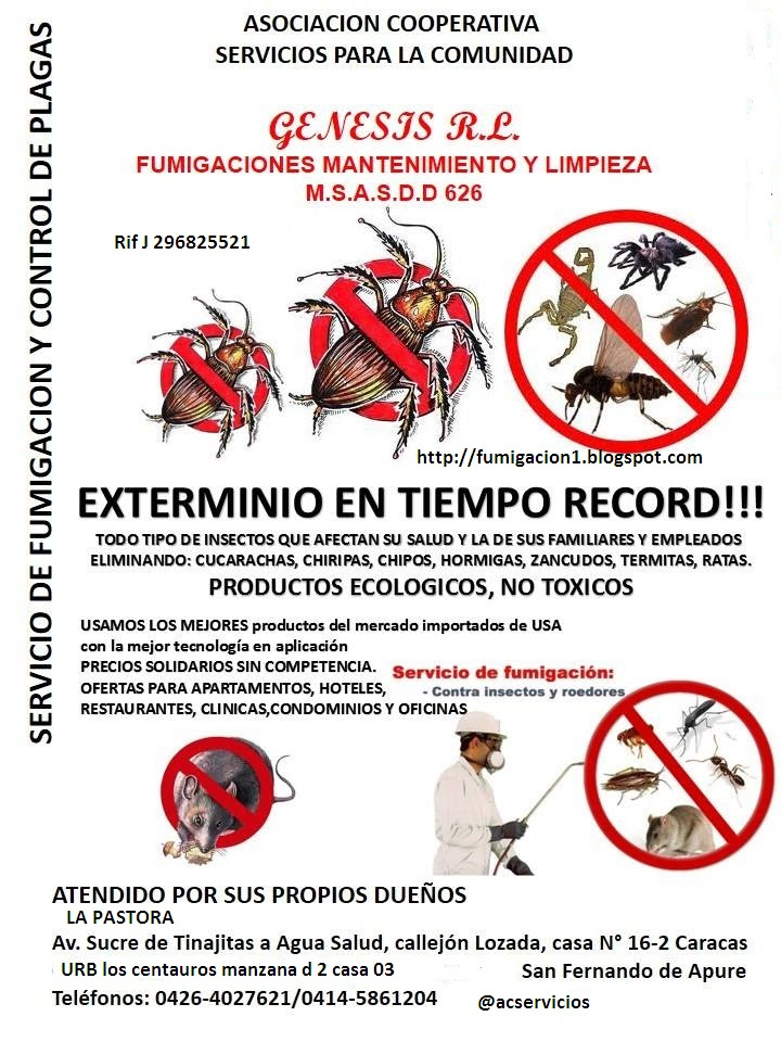 la plaga y mata los ratones con empresa de Fumigación “Multiservicios Génesis” en 0426-4027621 SenderosdeApure.Net