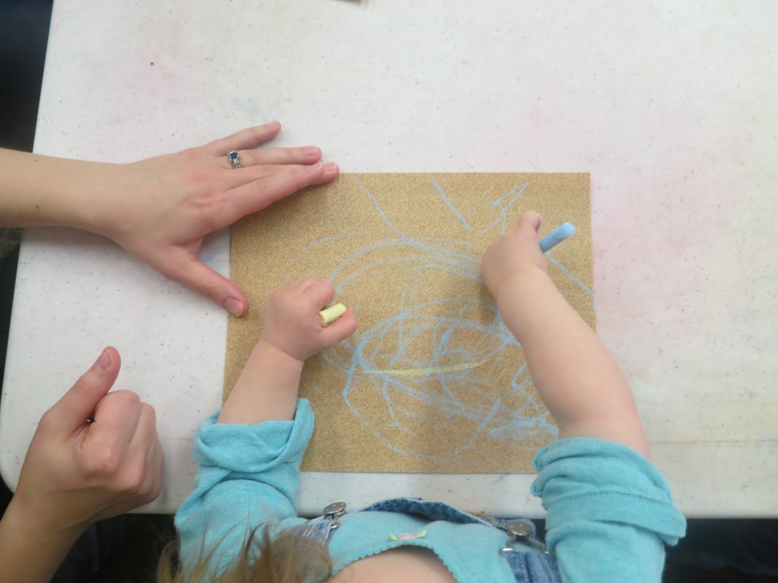 Toddler Art Class Chalk + Sandpaper library makers