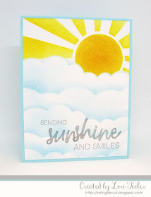 Stenciled Sunshine and Smiles card-designed by Lori Tecler/Inking Aloud-stamps and stencil from Honey Bee Stamps