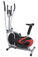 Merax Deluxe 2-in-1 Fitness Machine, upright exercise fan bike and elliptical cross trainer in 1 machine