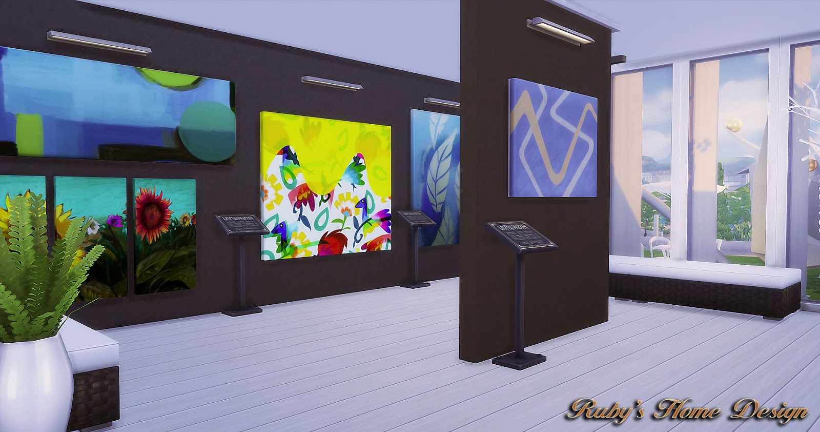 Sims 4 Modern Art Gallery 現代美術展示中心 (No CC) [ Ruby's Home Design ]