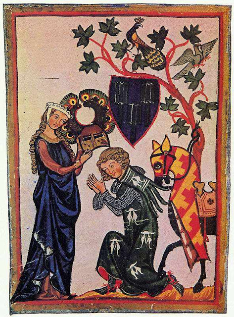 Senhores feudais: pequenos reis com poder desdobrado do monarca. Iluminura de: Manessische Liederhandschrift, Der Schenke von Limburg Senhores feudais: pequenos reis com poder desdobrado do monarca. Iluminura de: Manessische Liederhandschrift, Der Schenke von Limburg