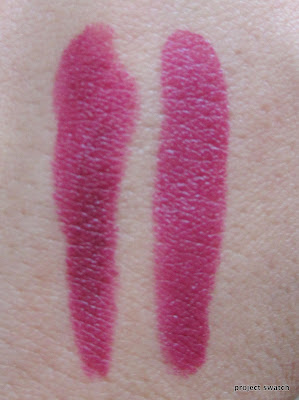 dupes - WnW Sugar Plum Fairy; MAC Rebel comparison swatches