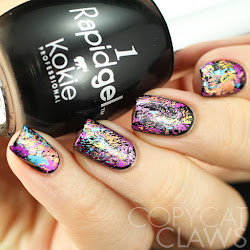 nail foil base patted randomly pieces then different colors