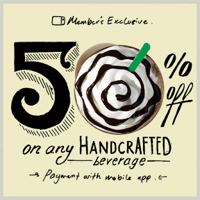 50% Discount Handcrafted Beverage Starbucks Malaysia Mobile App