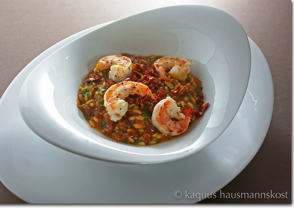 KAQUUS HAUSMANNSKOST: herbsttauglich: Tomaten-Garnelen-Risotto