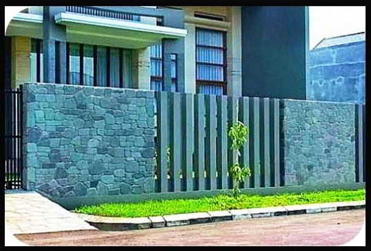 Pagar Rumah Batu Alam Mewah Elegan Pagar Rumah Batu Alam Mewah Elegan
