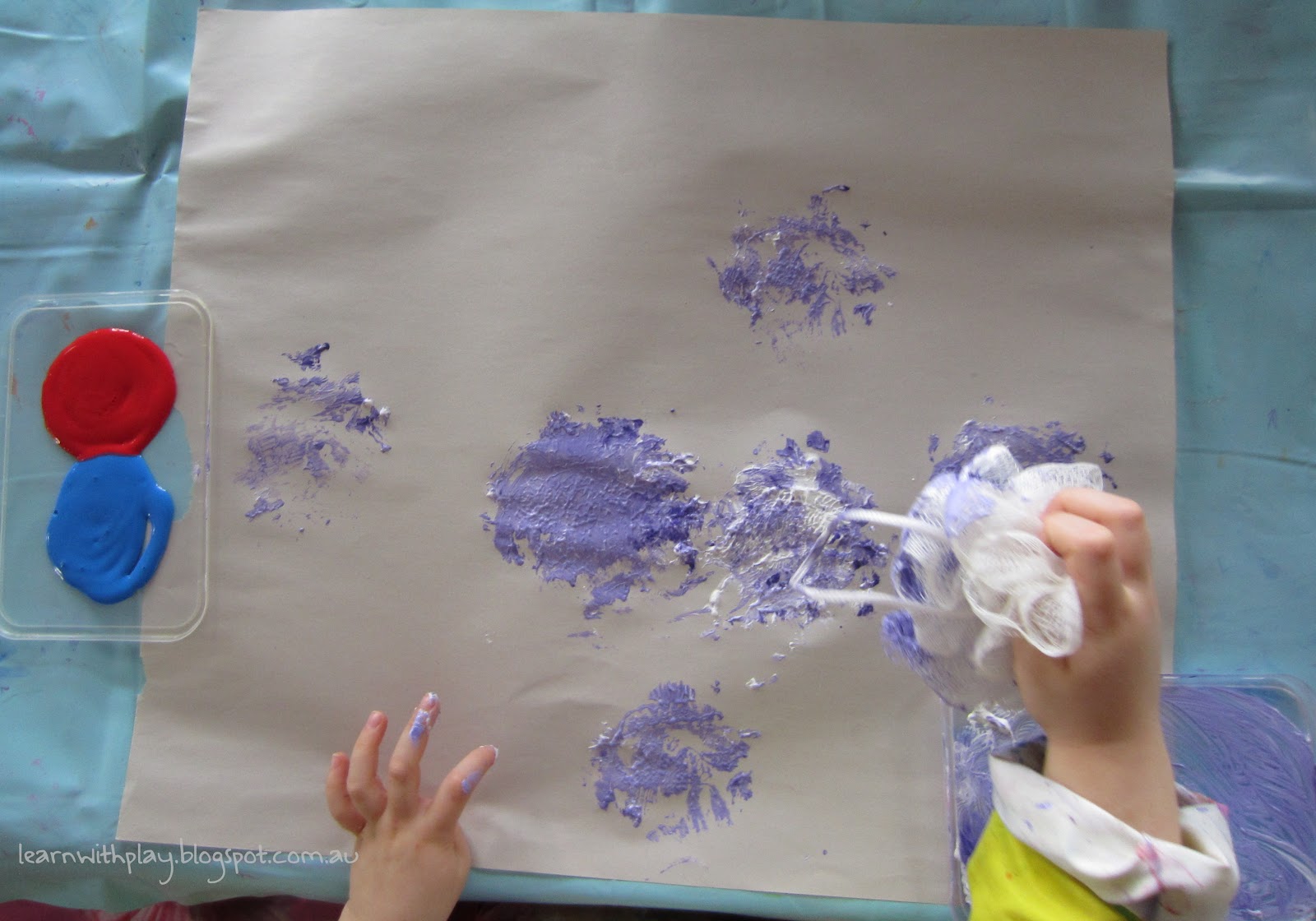 Learn with Play at Home Shower Sponge Painting