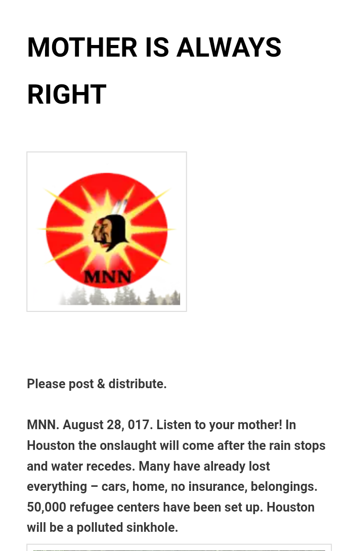 Mohawk Nation News 'Mother is Always Right'