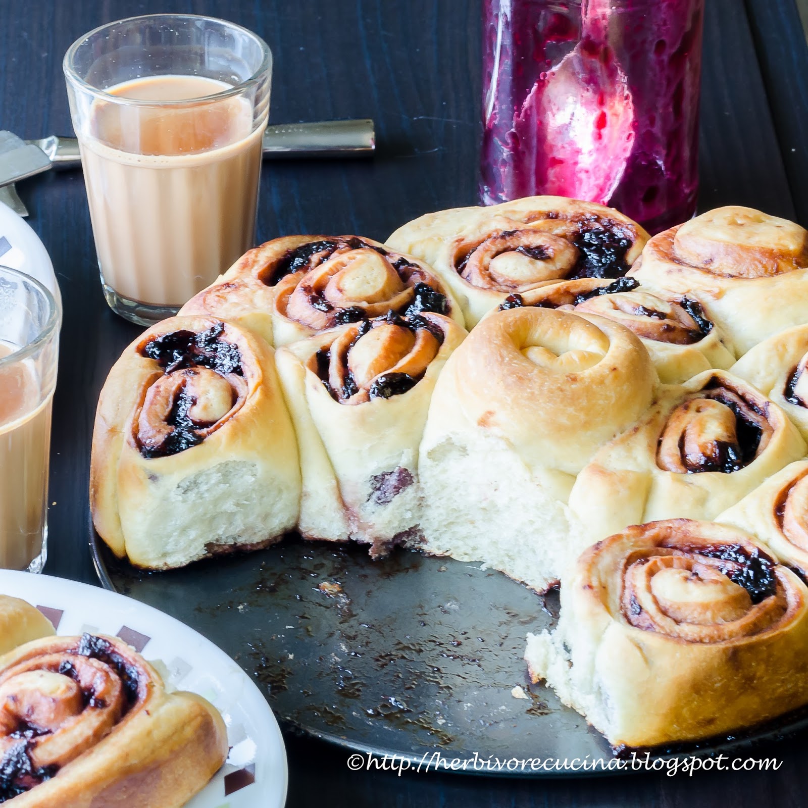 Herbivore Cucina Cherry Jam filled Swirl Bread