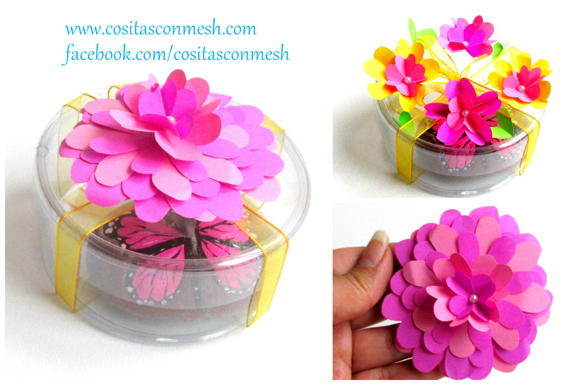 2 Ideas para hacer flores de papel para regalos ~ cositasconmesh