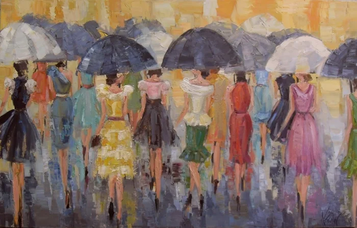 Kathryn Morris Trotter | American Impressionist Knife painter | Paris in the rain