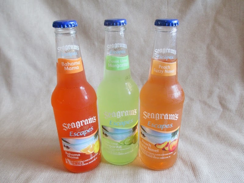 Seagram's Escapes Bahama Mama, Classic Lime Margarita, and Fuzzy Peach Navel