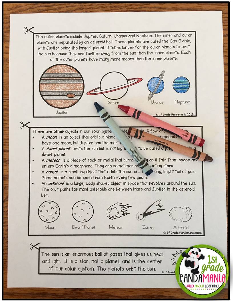 1st Grade Pandamania: Solar System Activities