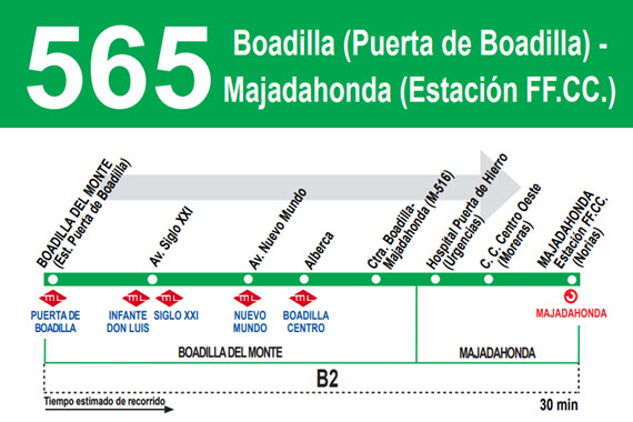 Bigote cero reembolso Nueva línea de autobuses interurbanos 565 'Puerta de Boadilla - Renfe  Cercanías Majadahonda' | es por madrid