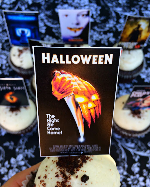 Halloween Cupcakes with Horror Movie Toppers | www.jacolynmurphy.com