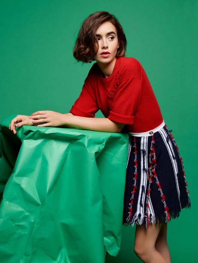 Barrie Knitwear Spring/Summer 2015 Campaign featuring Lily Collins