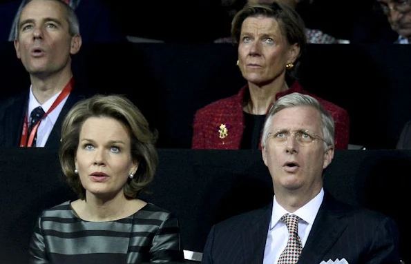 King Philippe of Belgium and Queen Mathilde of Belgium attends the opening ceremony of the Davis Cup Final 2015 (Belgium v Great Britain) at the Flanders Expo 