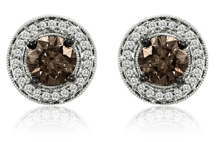 Chocolate Diamond Earrings Brown Diamond Loop Earrings Barney S Le Vian Chocolate