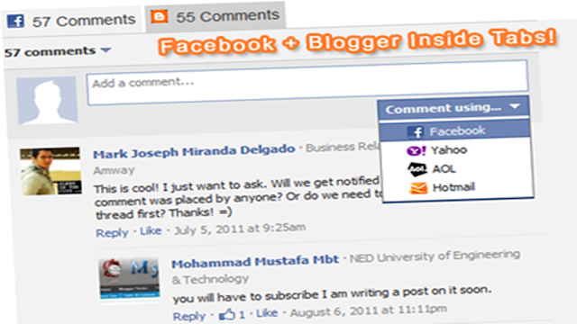 Show Facebook Comments Inside Tabs in Blogger