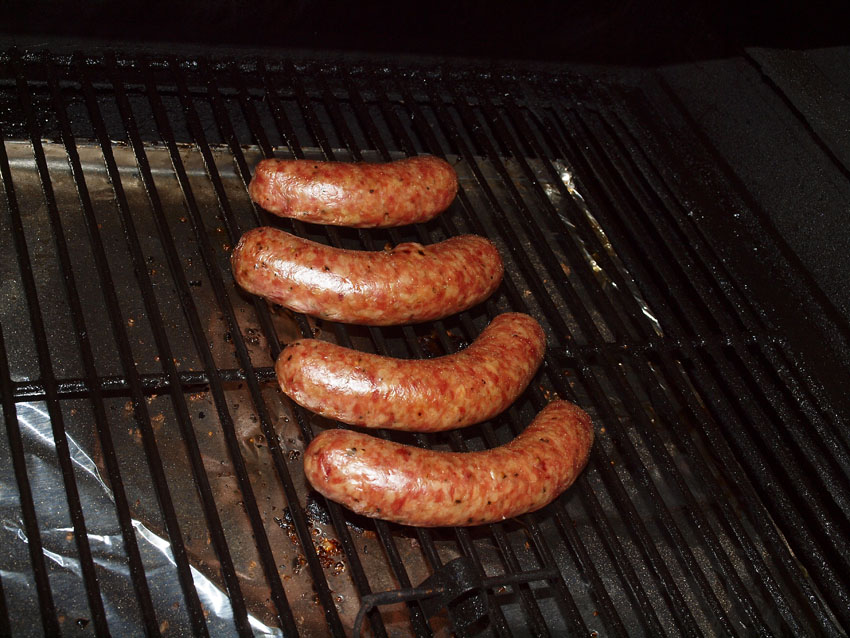 Pellet Smoker Cooking Smoked Sausage W/Fried Potatoes and Cabbage
