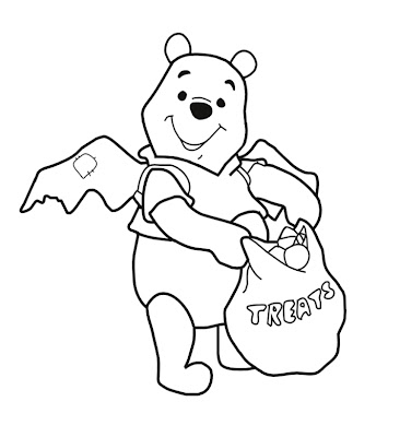 Pooh Halloween Coloring Pages