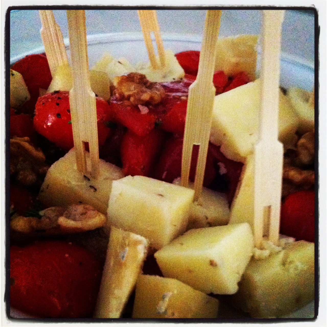 Last Nights Dinner Manchego Cheese and Cherry Tomatoes with Toasted