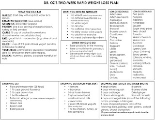 weight loss diet plan dr oz