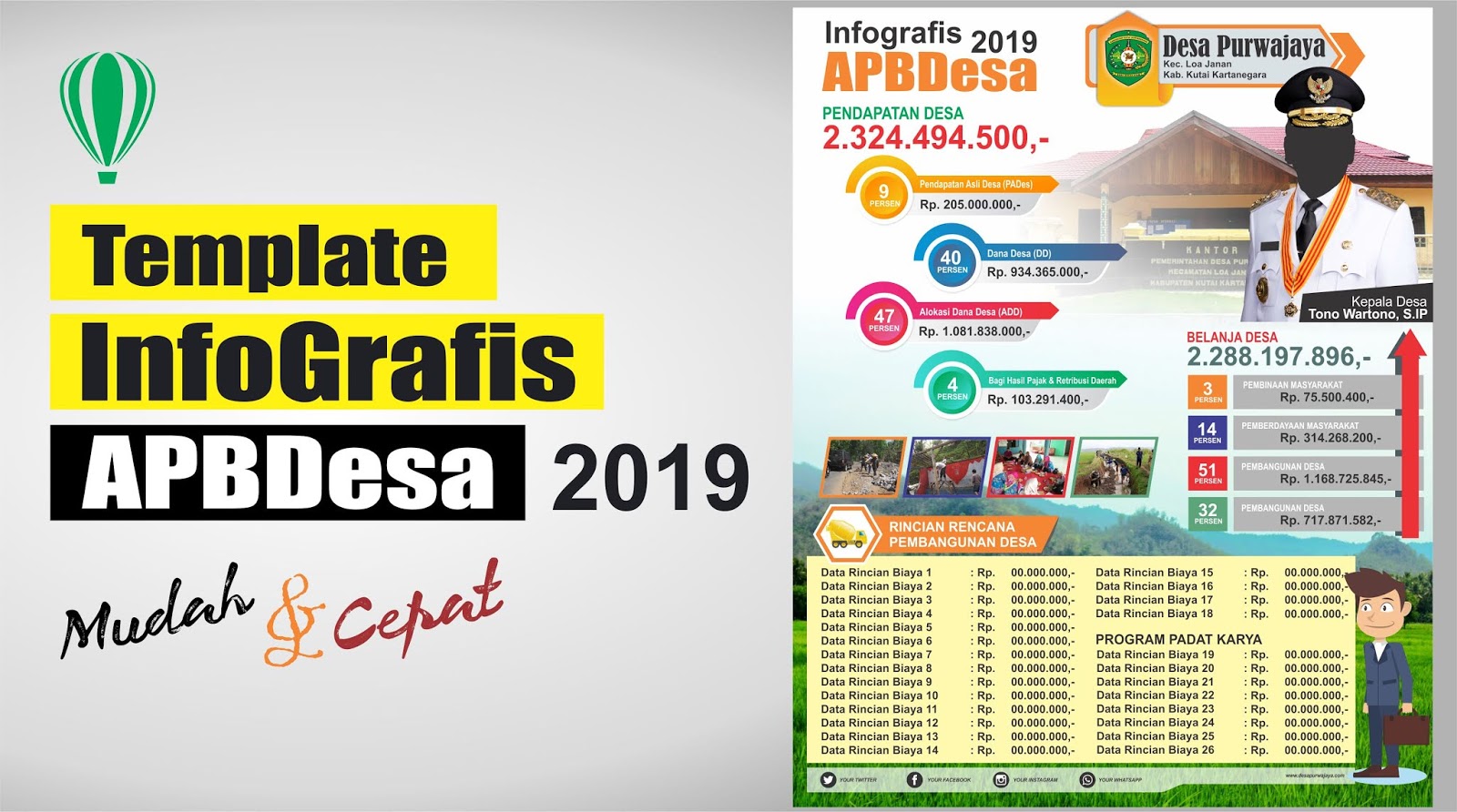 Desain Infografis Apbdesa 19 Dengan Coreldraw Tutoriduan Com