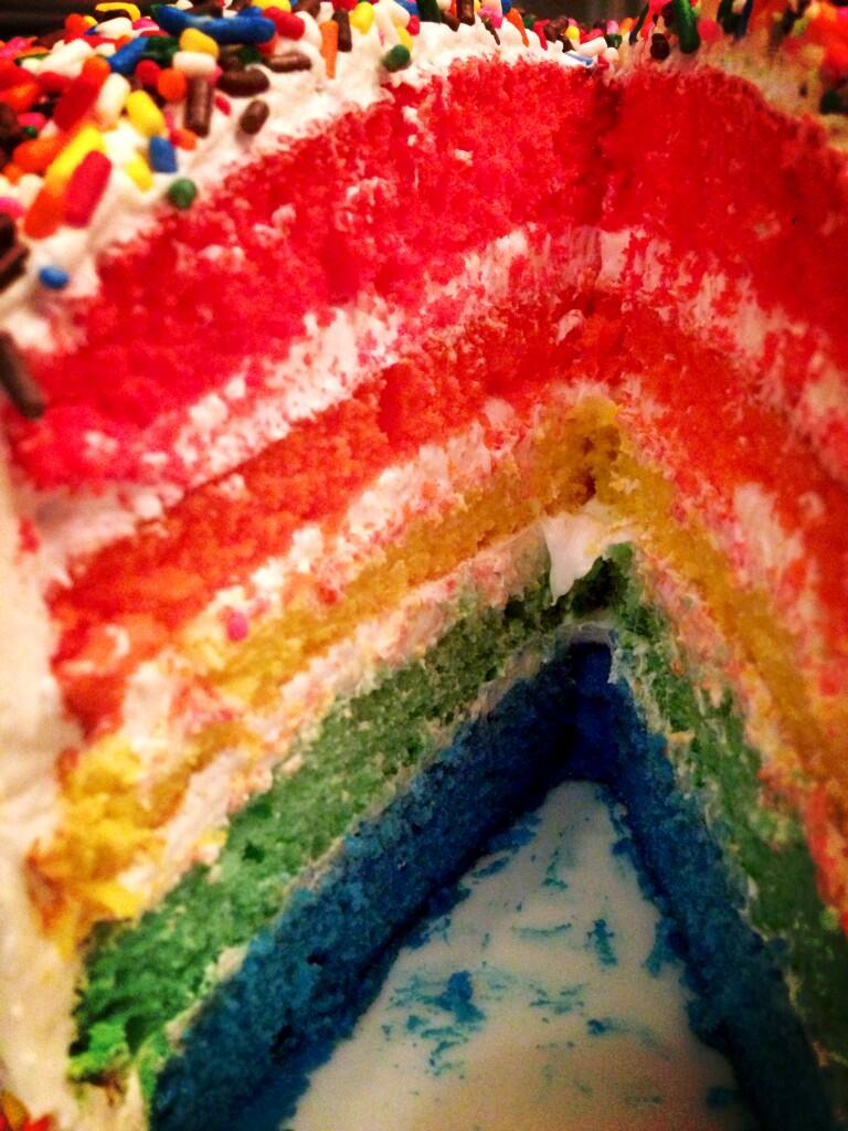 CafeTime4Mom Rainbow Tiered Cake Recipe