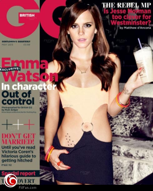 إيما واتسون علي غلاف مجلة "GQ" بملابس مثيرة و "تاتو"