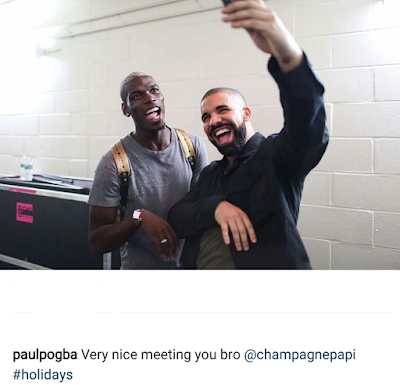 1a8 Paul Pogba parties with Drake in New York as he prepares for Man U move (photos)