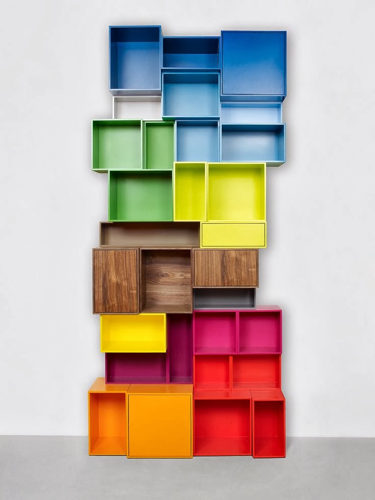 The Colorful White Colorful Cube Shelves